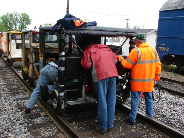 Repairing a car at  Mt. Pleasant