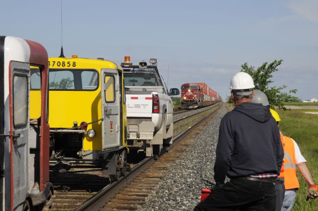 Watching a train pass. Mp. 5 Carberry Sub