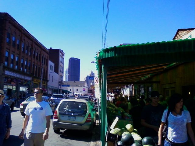 Arriving the "Strip" in Pittsburgh   