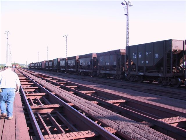 From the end of the dock - the  ore bins now have grates