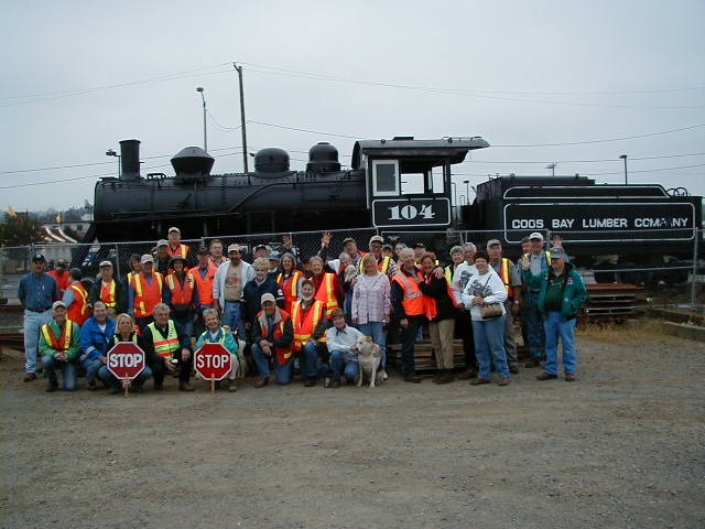 Group assembled at Coos Bay railroad museum