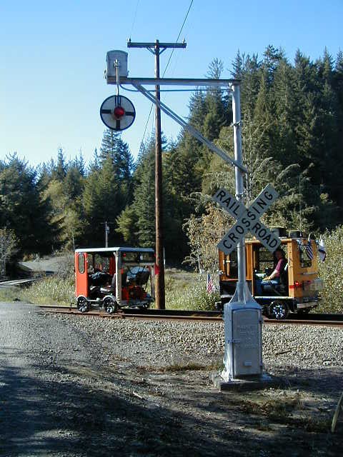 Wigwag road crossing signal north of Reedsport, Oregon