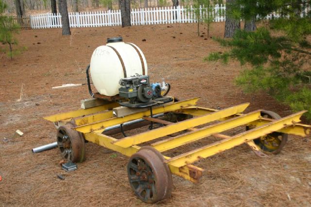 Now that the engine runs smooth and the pump is set, the tank has been mounted. Next comes new nozzles, extended piping and maybe a bit of wood decking.