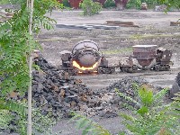 Slag dumping at the steel mill in Mingo Jct.