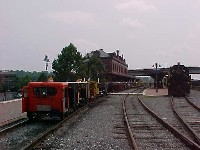 In front of the classic Western Maryland depot