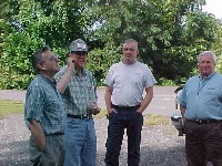 Sam Ranson (hat) is Mayor of Dillwyn. Gary Smith (to his right) is BBRR's Maintenence Supervisor.